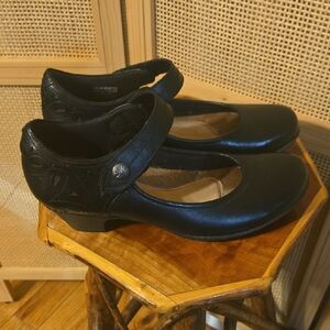 Rockport Black Mary Jane Heel Shoes Womens Size 10 Leather Upper